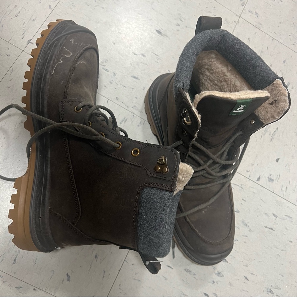 Kamik Dark Brown and Gray Men's Snow Boots